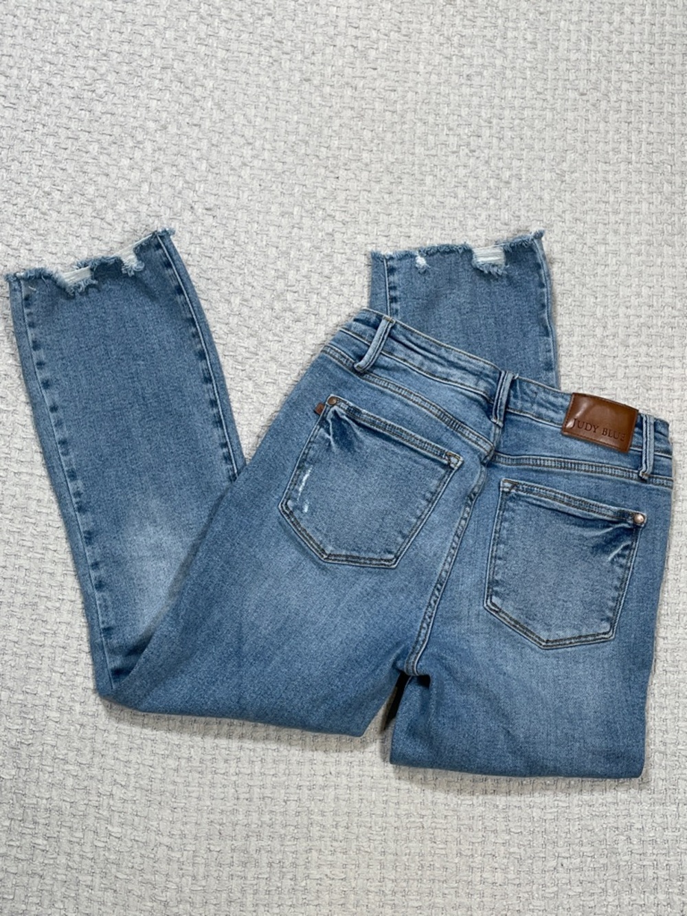 Judy Blue Kick Flare Denim Jeans Style#JB88979 MD Size 5/27 Frayed Hem